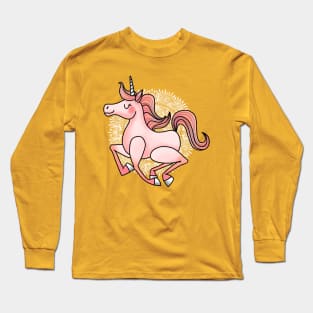 Peach Sherbet Unicorn Long Sleeve T-Shirt